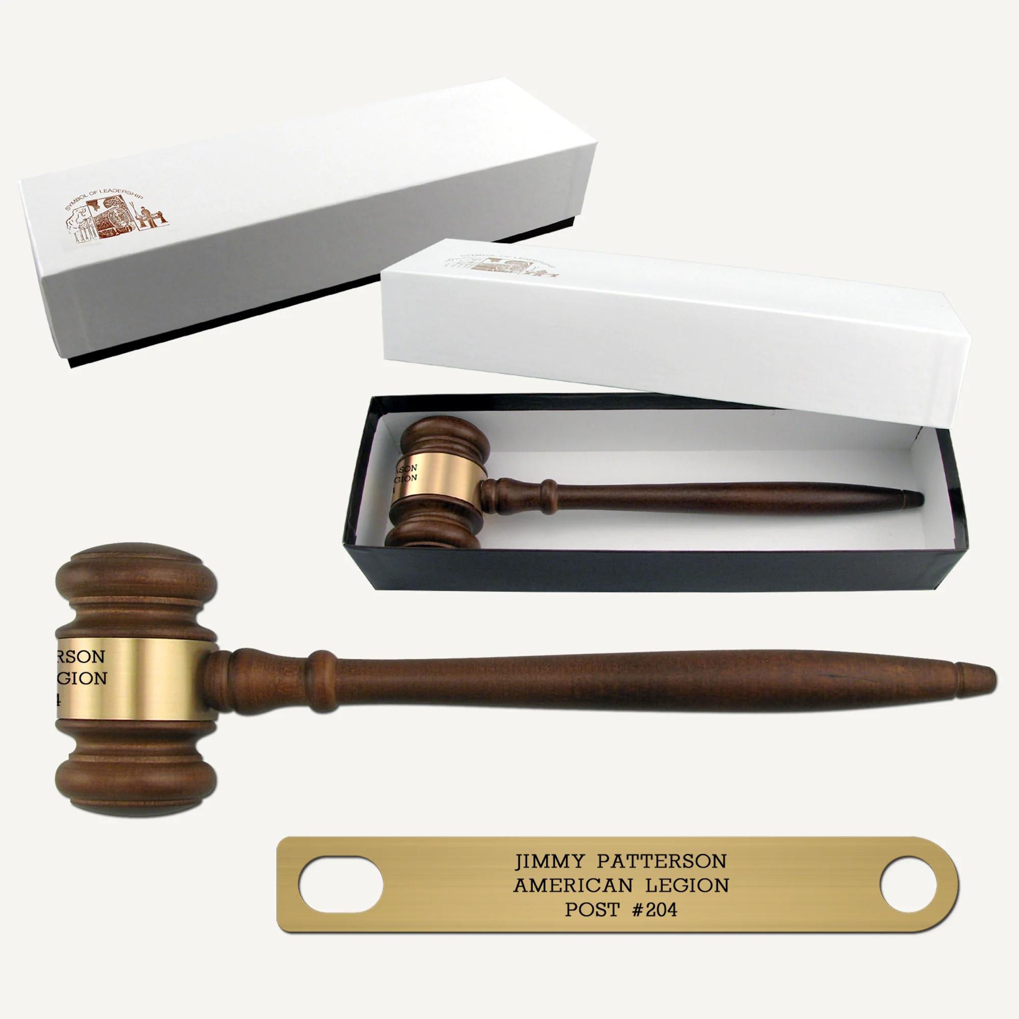 10-1/2" Deluxe Walnut Finish Gavel with Gift Box