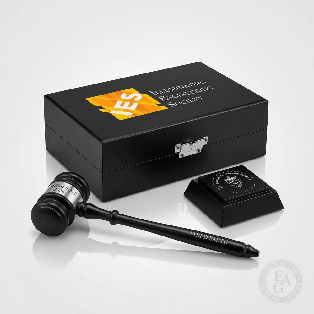 10-1/2" Ebony Finish Gavel Presentation Set - Image 11