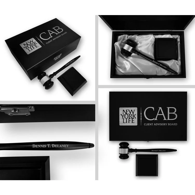 10-1/2" Ebony Finish Gavel Presentation Set - Image 6