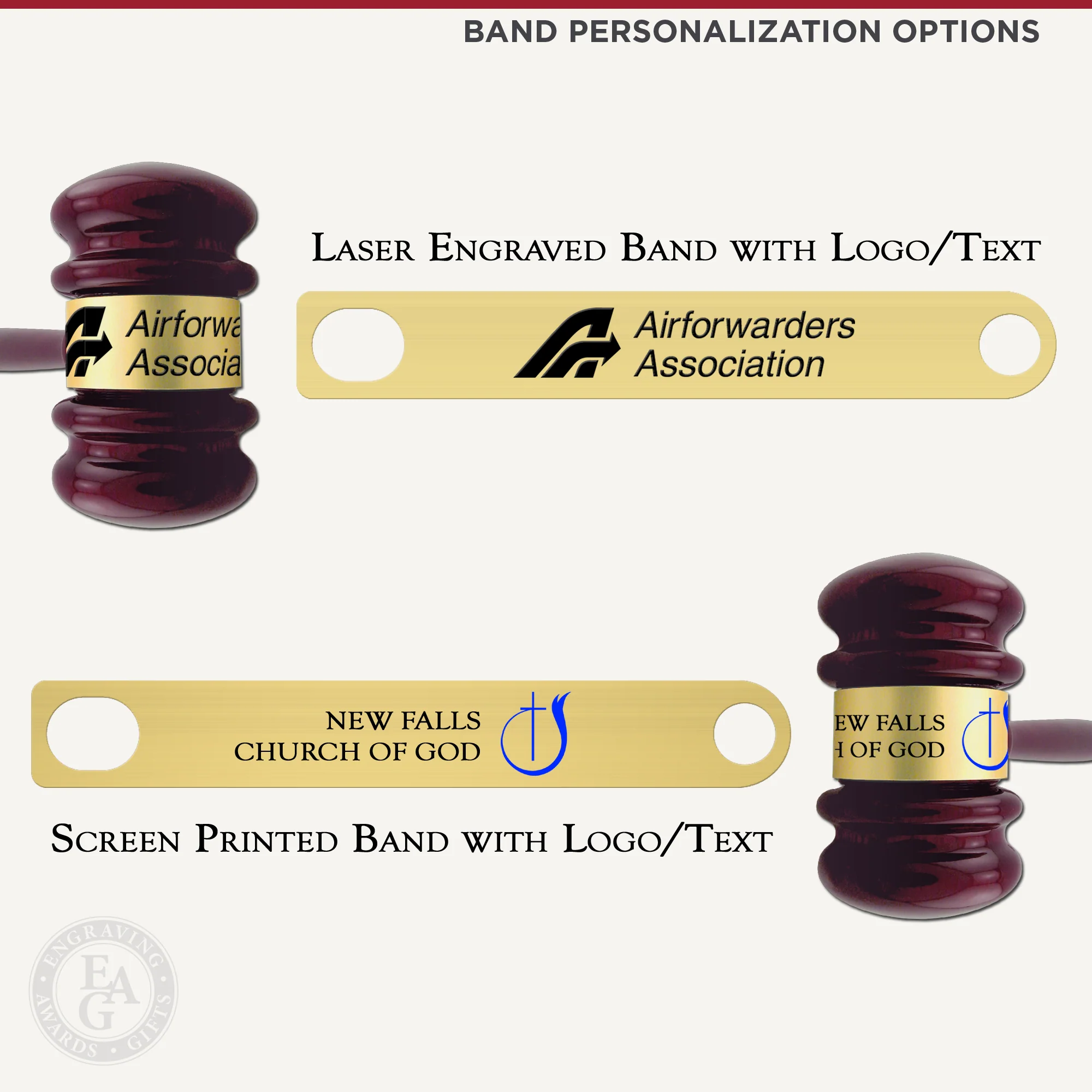 10-1/2" Piano Finish Gavel & Sound Block Presentation Set - Image 2
