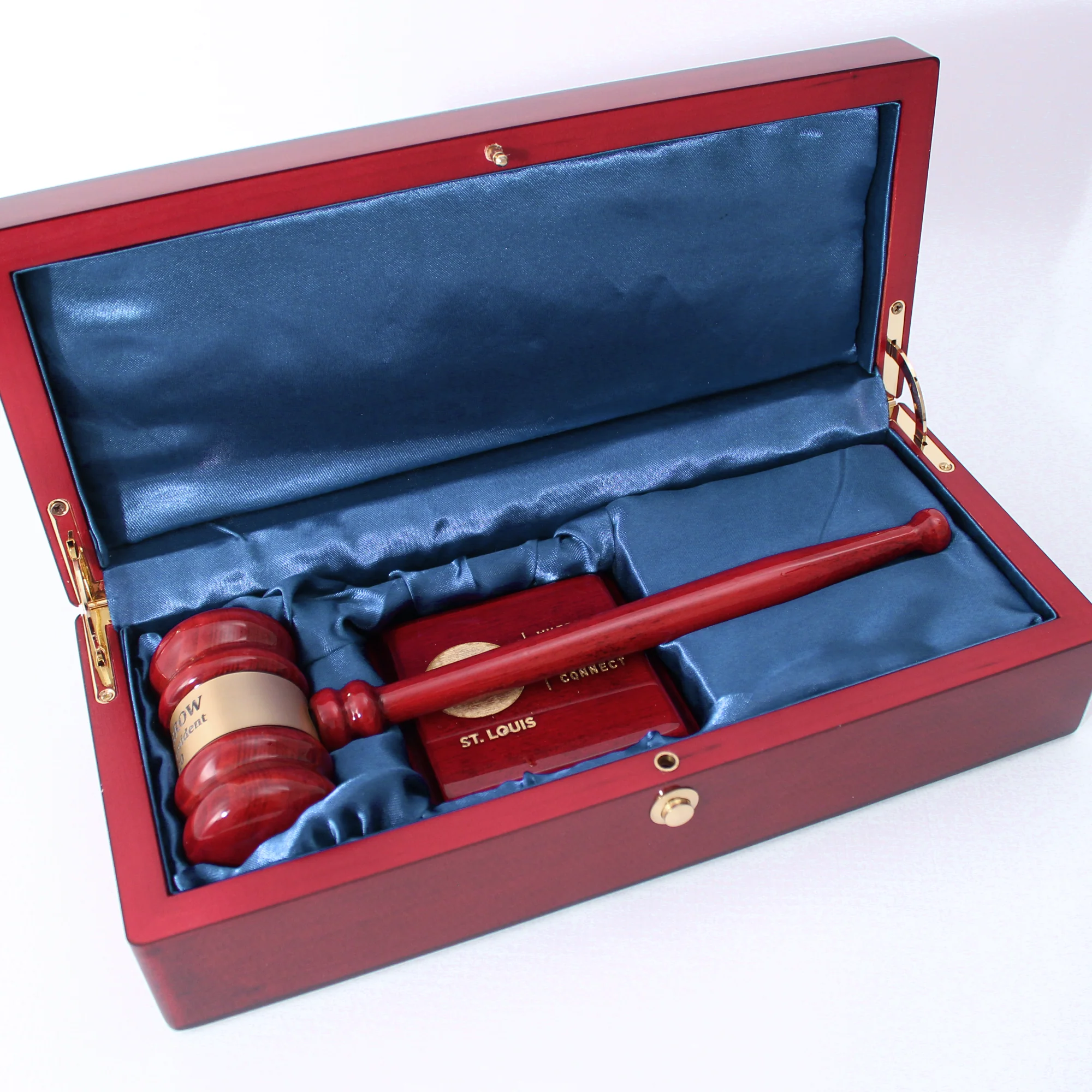 10-1/2" Piano Finish Gavel & Sound Block Presentation Set - Image 5