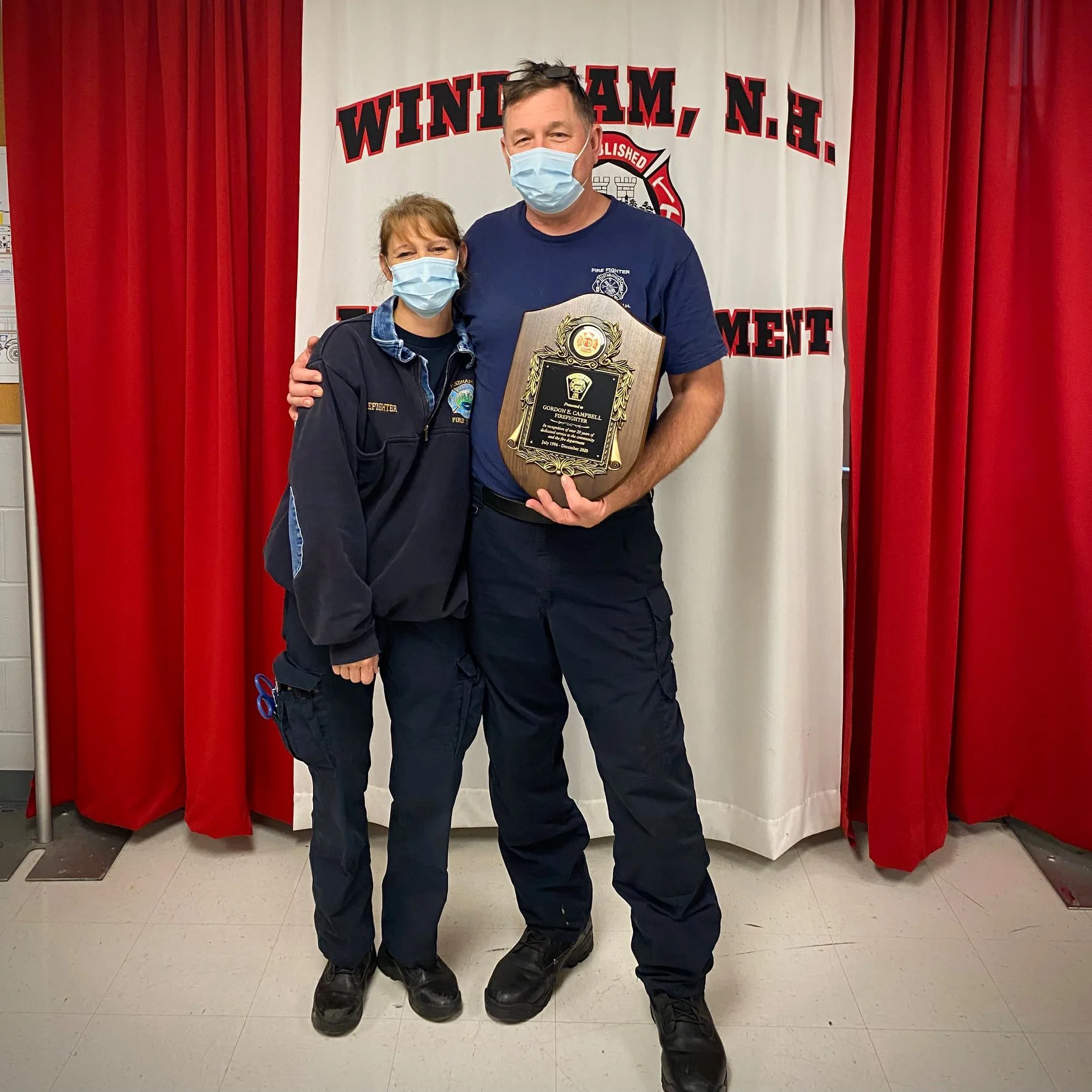 10 1/2" X 16" Genuine Walnut Engraved Firefighter Shield Plaque Award - Image 6