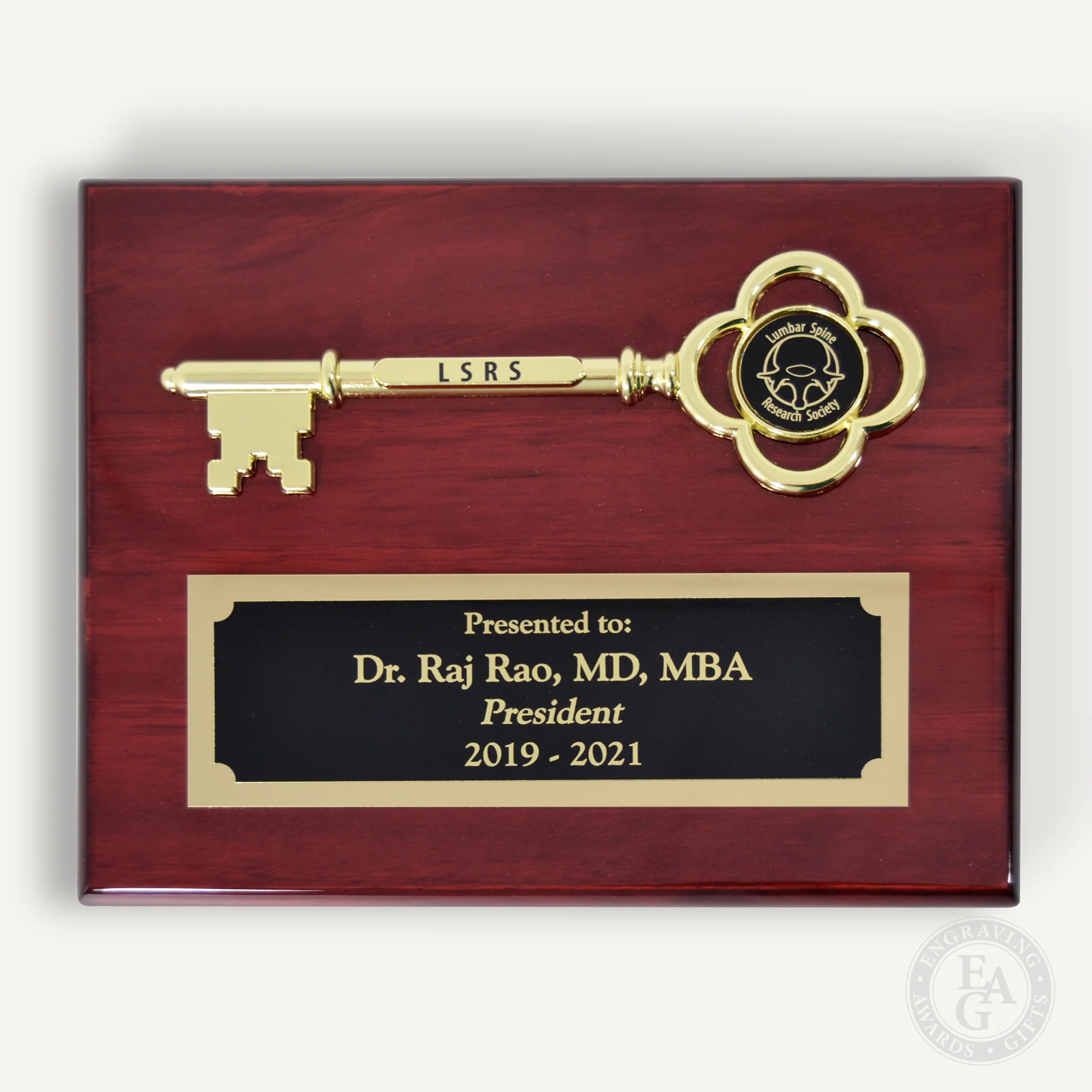 10" x 8" Ceremonial Key Plaque - Rosewood - Image 10