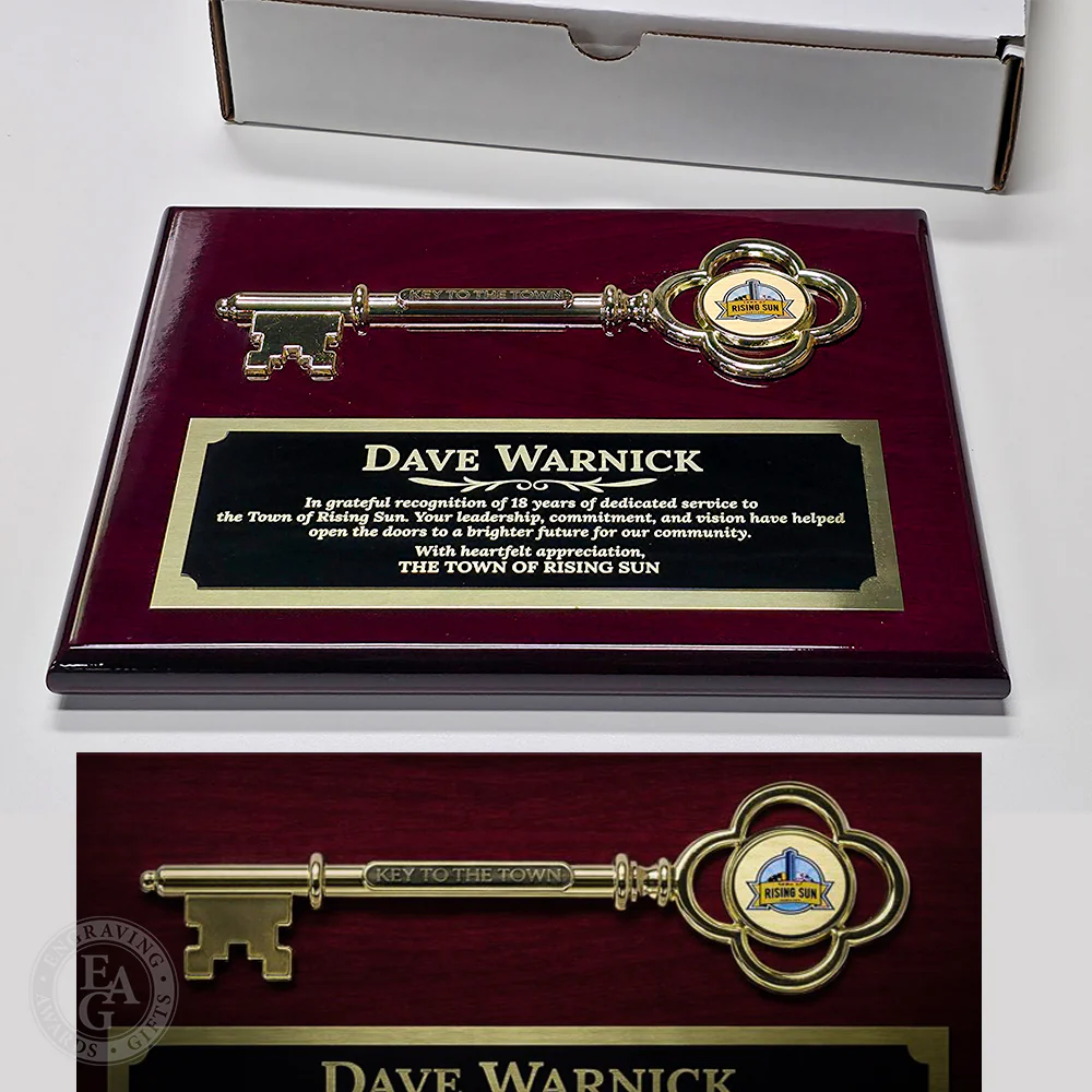 10" x 8" Ceremonial Key Plaque - Rosewood - Image 12