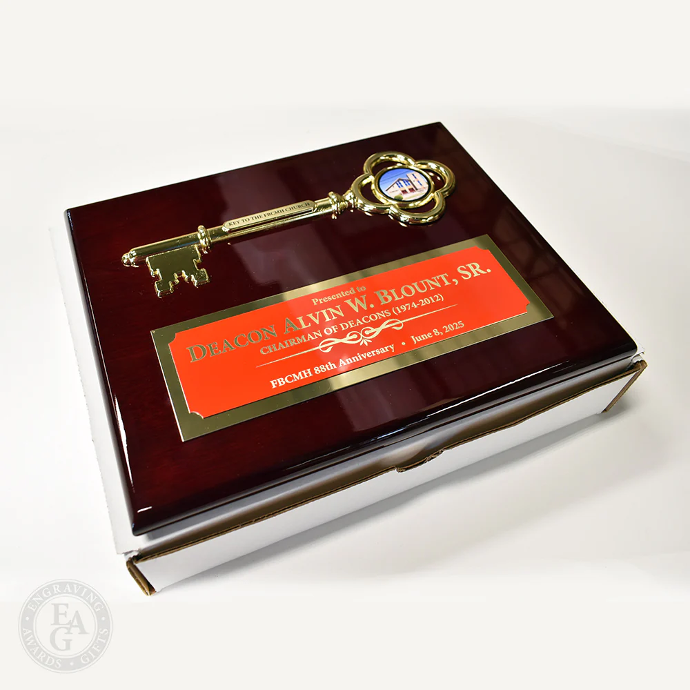 10" x 8" Ceremonial Key Plaque - Rosewood - Image 7