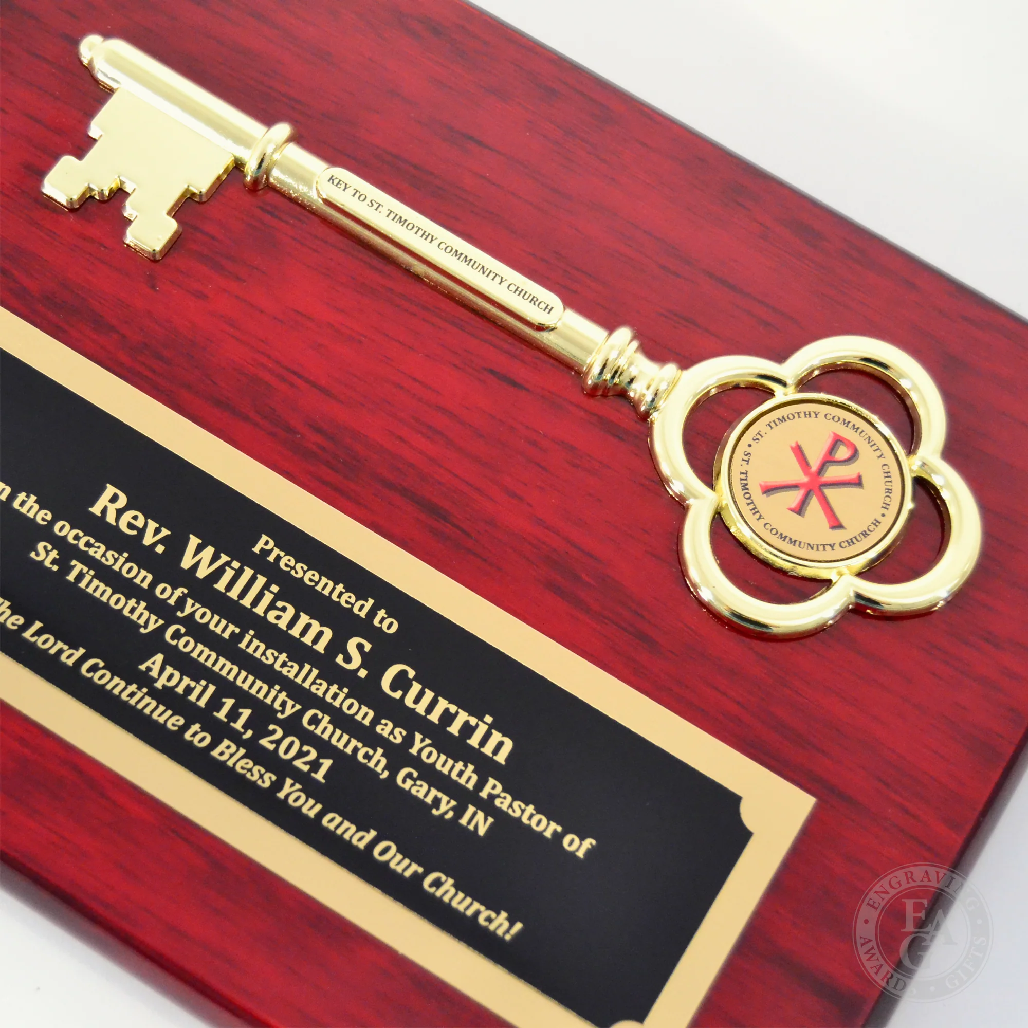 10" x 8" Ceremonial Key Plaque - Rosewood - Image 8