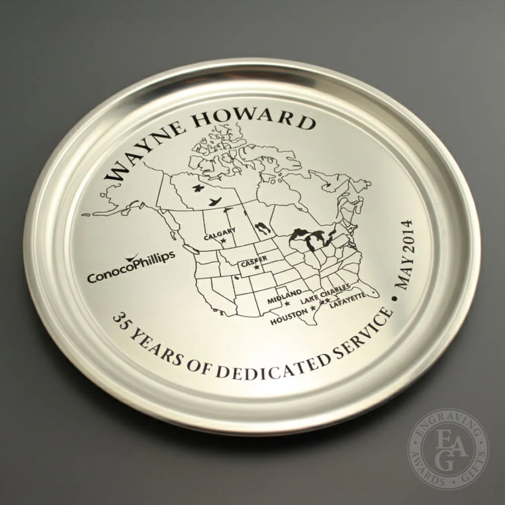 12" Diameter Pewter Gallery Edge Tray - Image 4