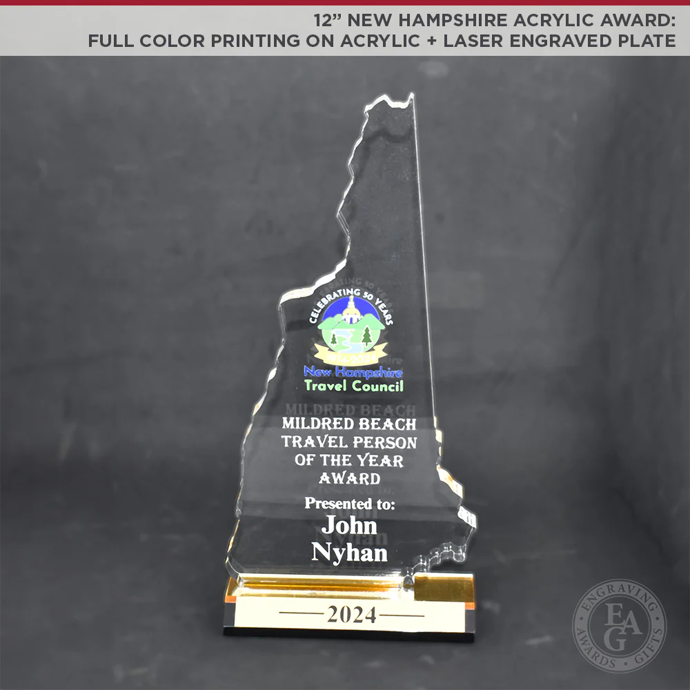 12" New Hampshire Acrylic Award - Image 7