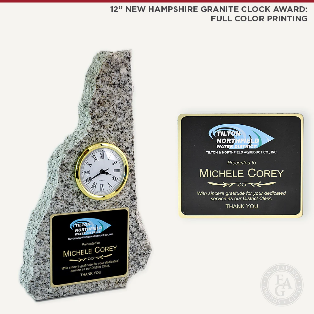 12" New Hampshire Granite Clock Award - Image 5