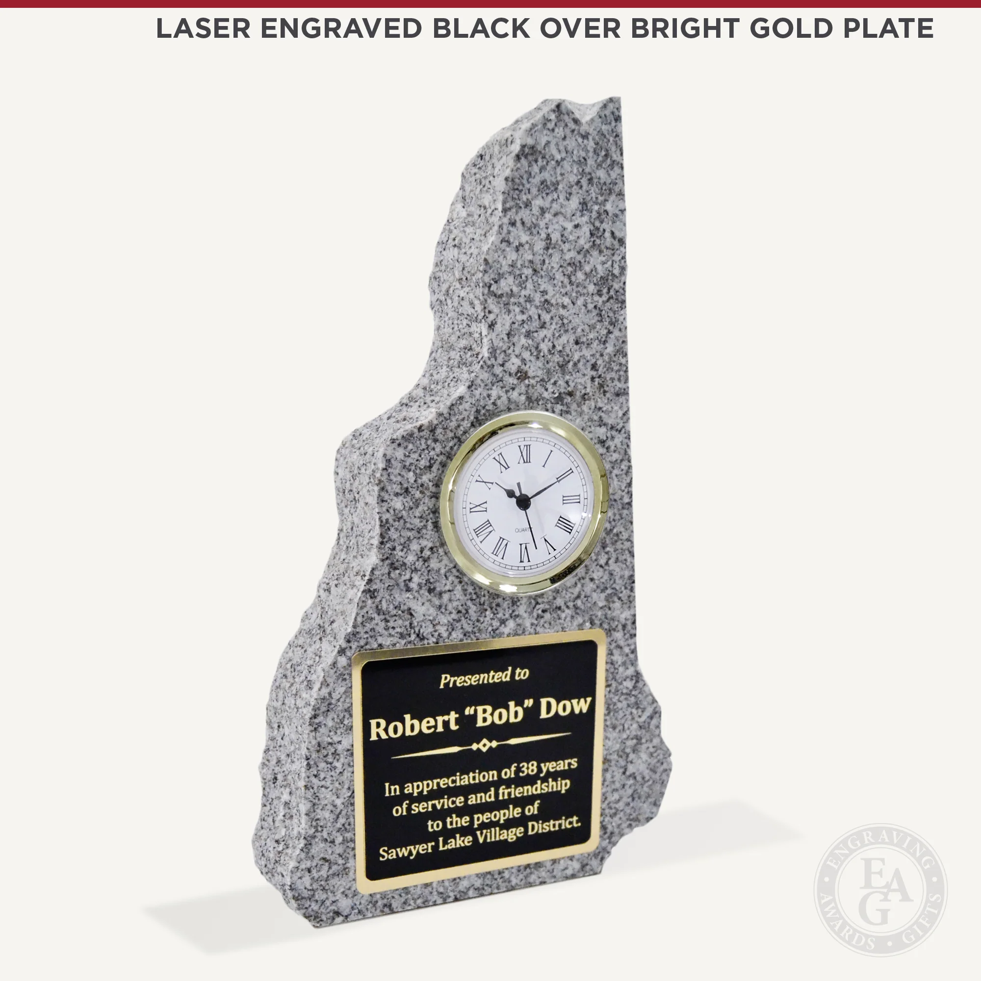 12" New Hampshire Granite Clock Award - Image 6