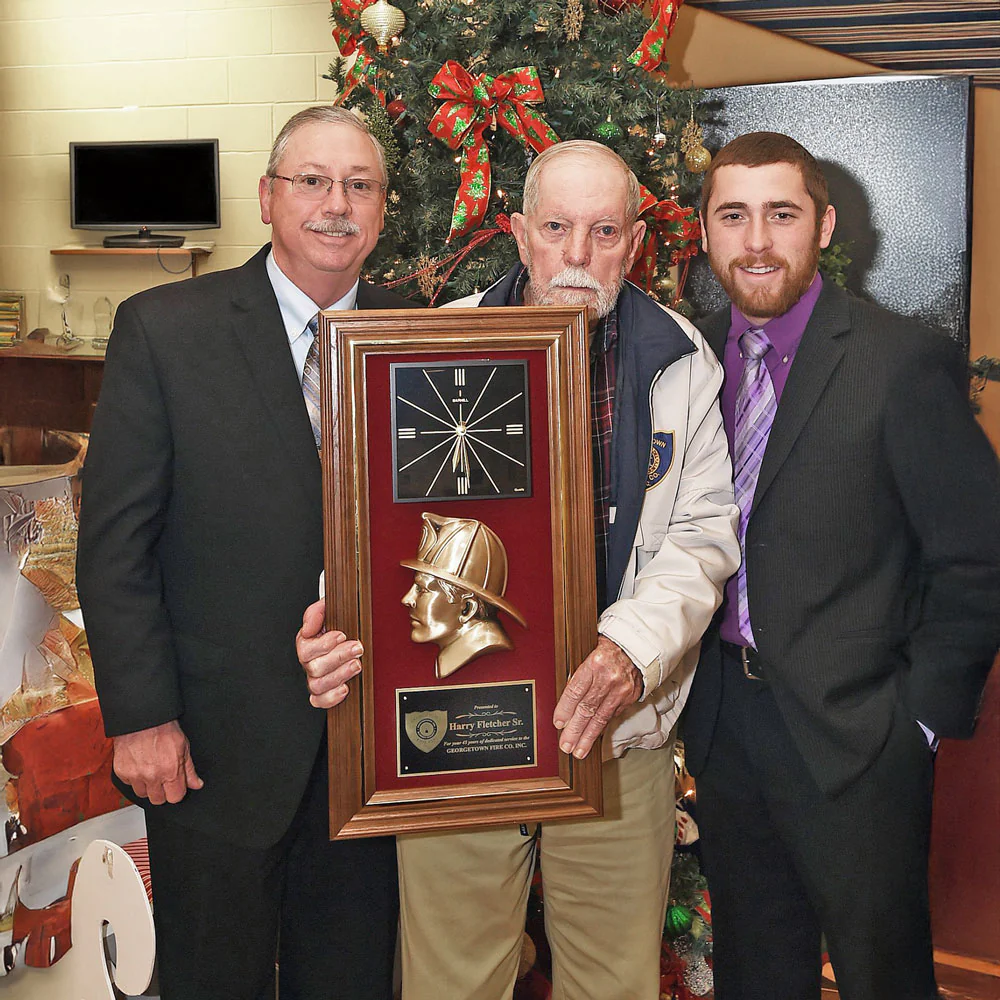 13" x 24" Walnut Firefighter Clock Frame Award - Image 3
