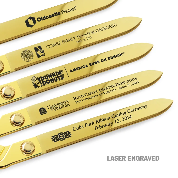 15" Gold Plated Ceremonial Ribbon Cutting Scissors - Image 11