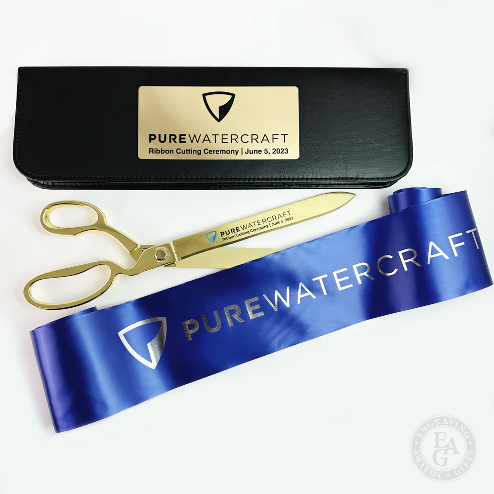 15" Gold Plated Ceremonial Ribbon Cutting Scissors - Image 20
