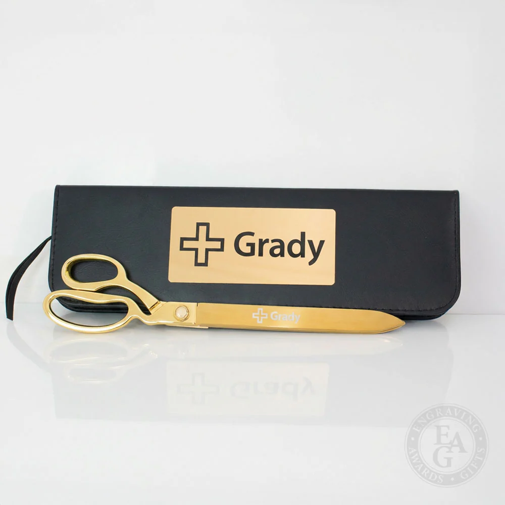 15" Gold Plated Ceremonial Ribbon Cutting Scissors - Image 21