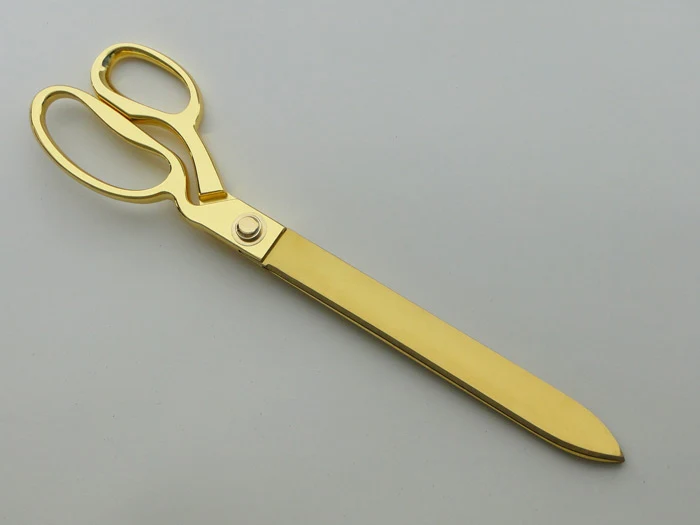 15" Gold Plated Ceremonial Ribbon Cutting Scissors - Image 3