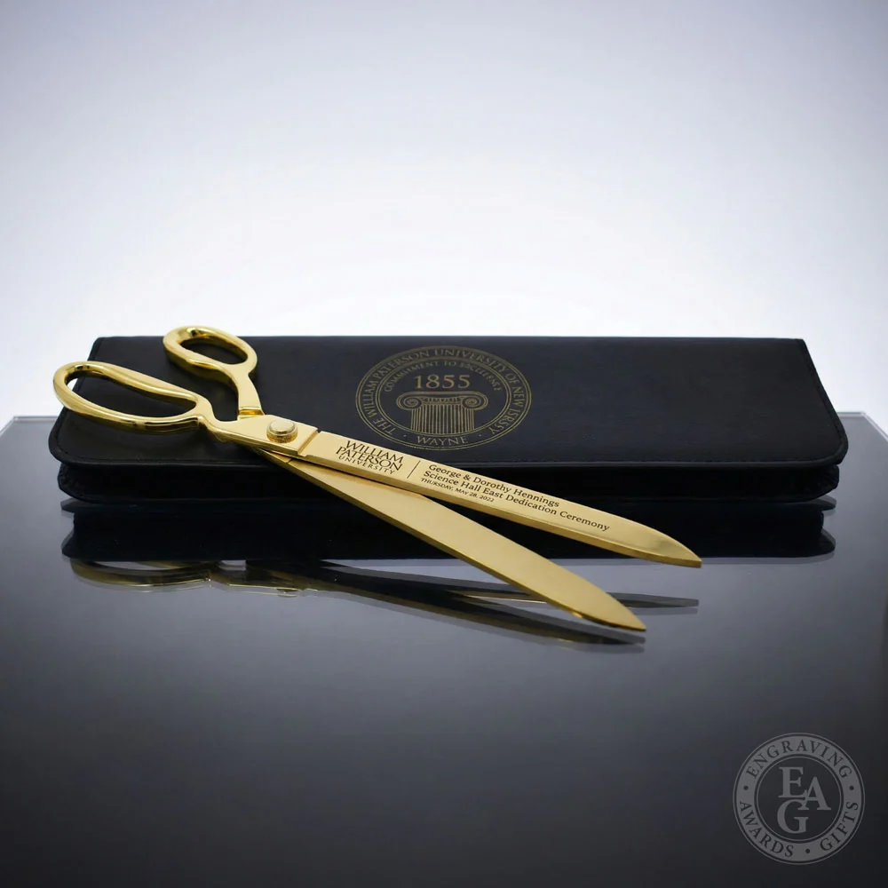 15" Gold Plated Ceremonial Ribbon Cutting Scissors - Image 35