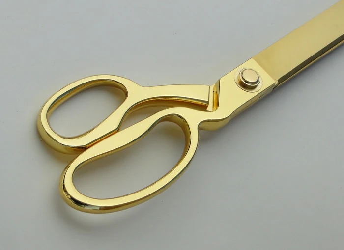 15" Gold Plated Ceremonial Ribbon Cutting Scissors - Image 5