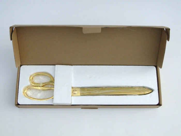 15" Gold Plated Ceremonial Ribbon Cutting Scissors - Image 8