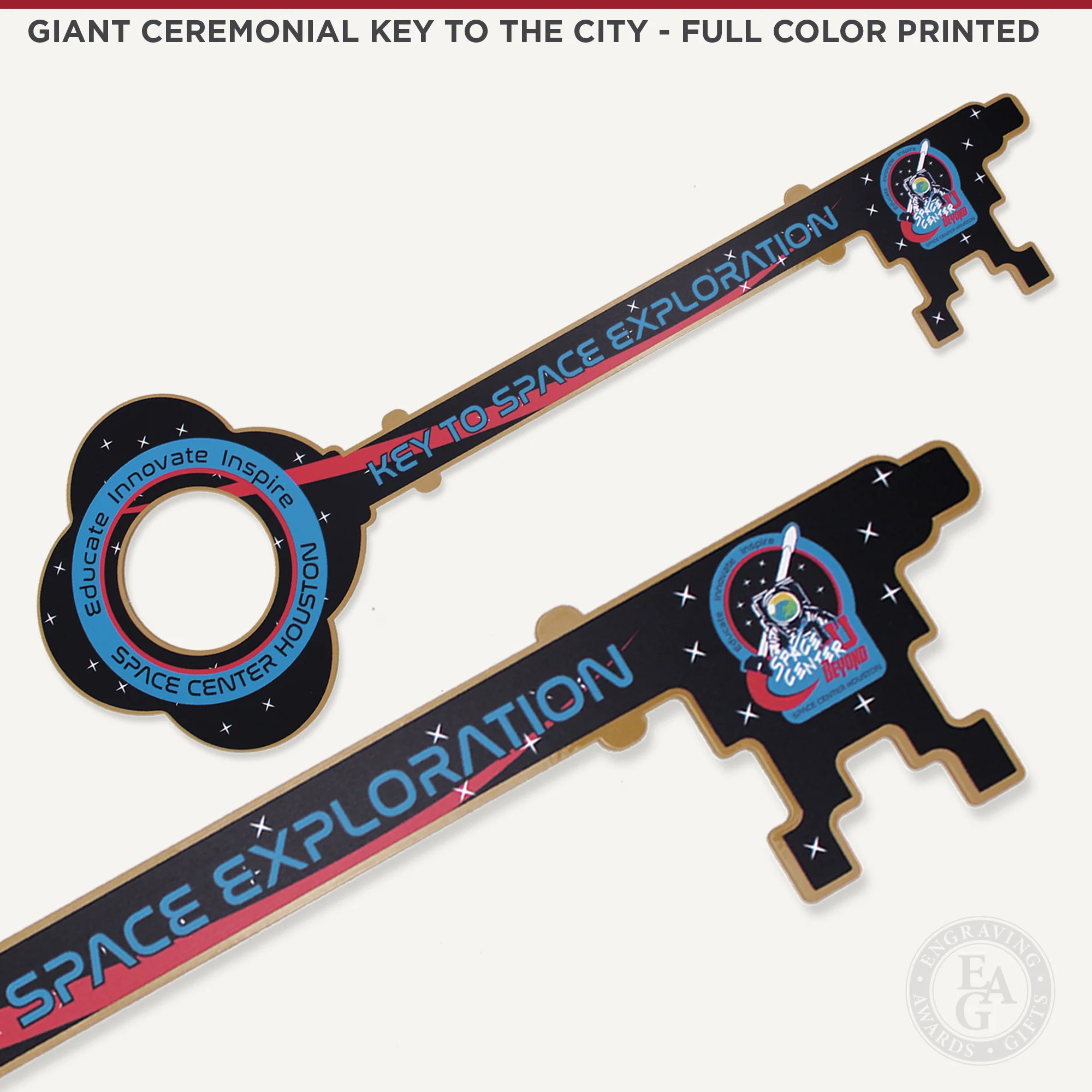 2 Foot Giant Ceremonial Key to the City - Gold Finish with Cut-Out Head - Image 10