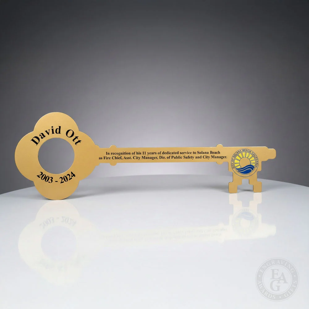 2 Foot Giant Ceremonial Key to the City - Gold Finish with Cut-Out Head - Image 16