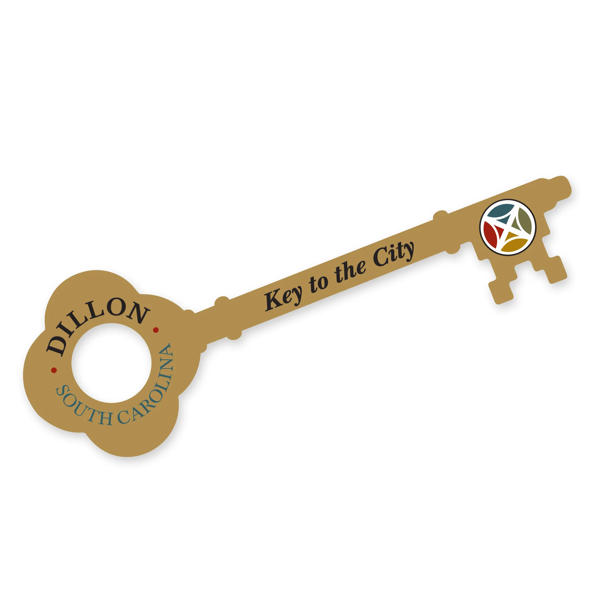 2 Foot Giant Ceremonial Key to the City - Gold Finish with Cut-Out Head - Image 3