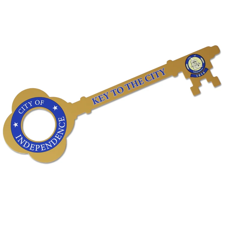 2 Foot Giant Ceremonial Key to the City - Gold Finish with Cut-Out Head - Image 7
