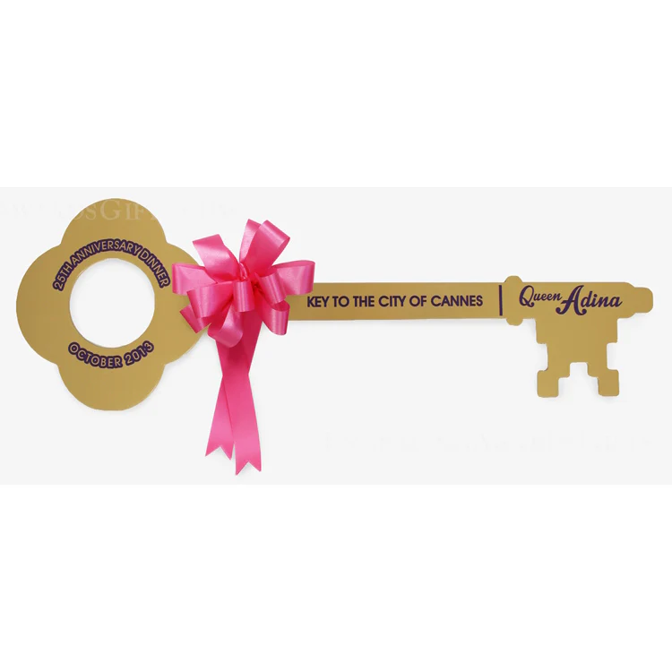 2 Foot Giant Ceremonial Key to the City - Gold Finish with Cut-Out Head - Image 9