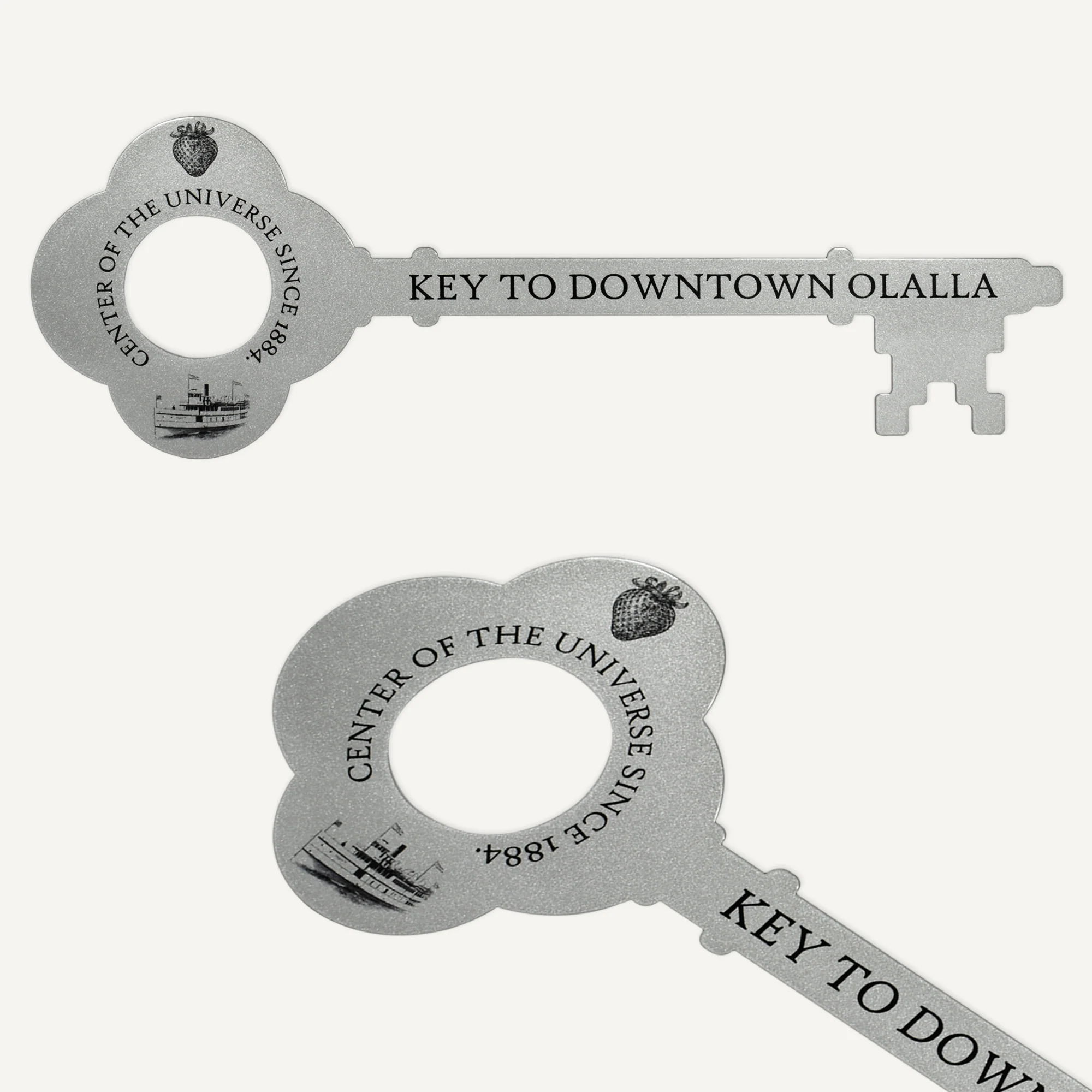 2 Foot Giant Ceremonial Key to the City - Silver Finish with Cut-Out Head - Image 2