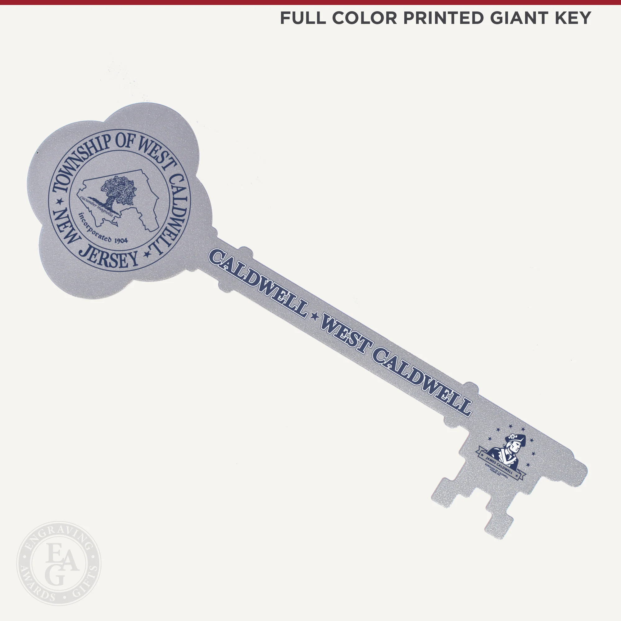 2 Foot Giant Ceremonial Key to the City - Silver Finish with Solid Head - Image 3