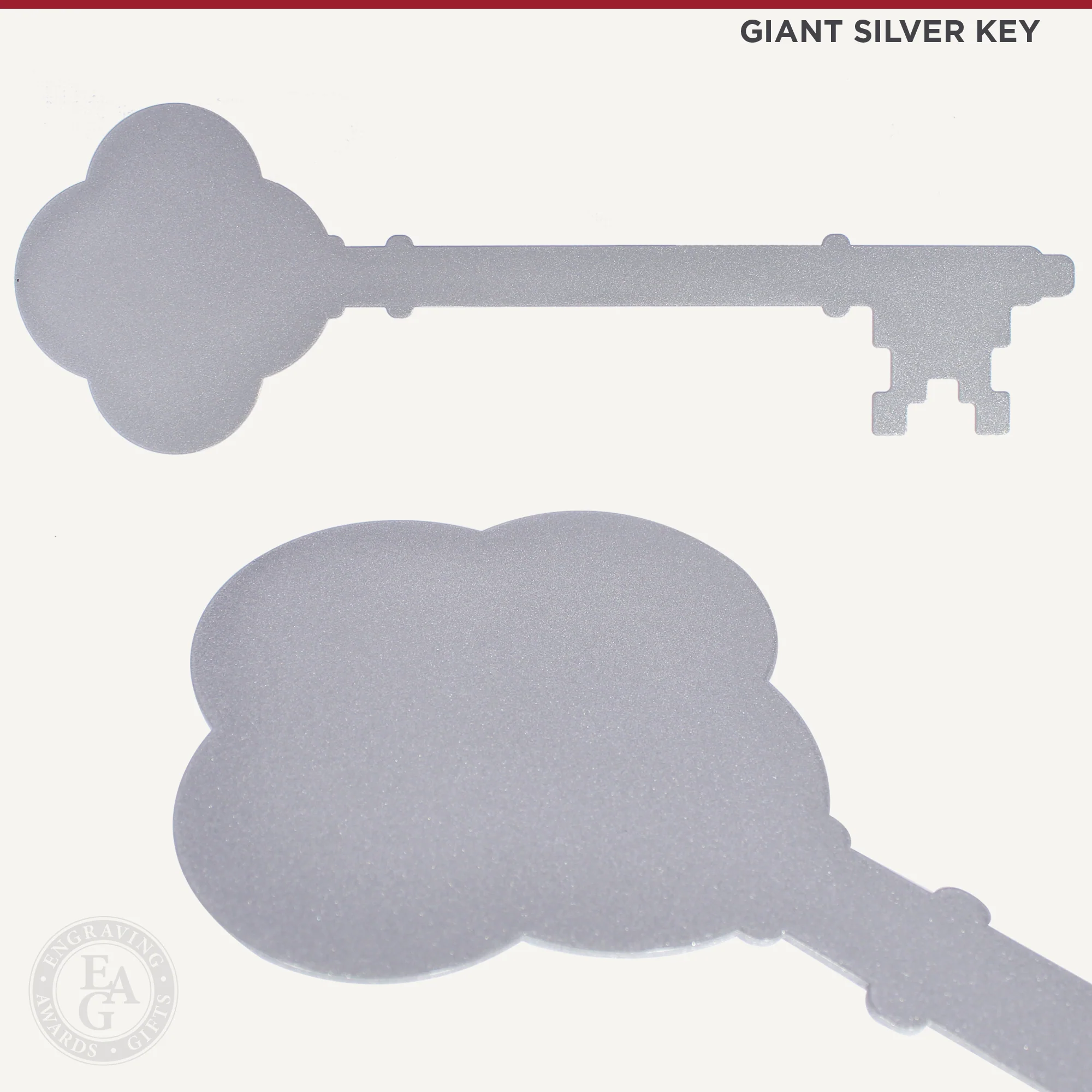 2 Foot Giant Ceremonial Key to the City - Silver Finish with Solid Head - Image 4