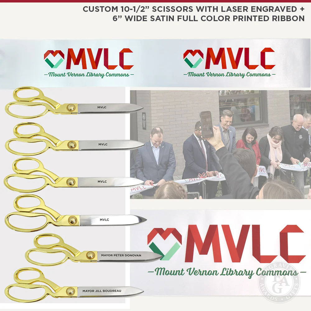 10-1/2" Ceremonial Ribbon Cutting Scissors - Image 14