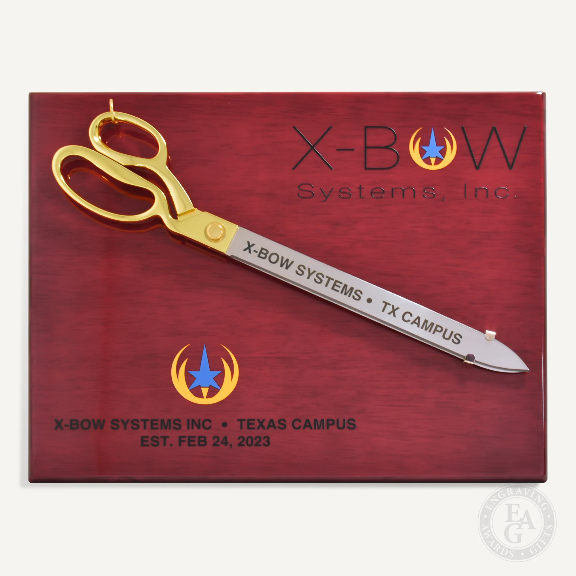 20" Ceremonial Scissors Rosewood Piano Finish Plaque - Image 11
