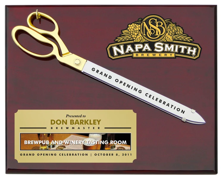 20" Ceremonial Scissors Rosewood Piano Finish Plaque - Image 4