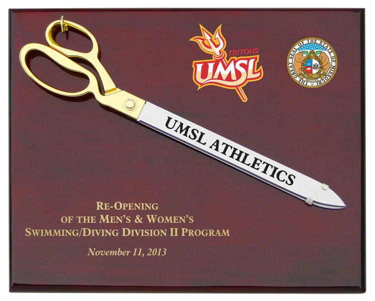 20" Ceremonial Scissors Rosewood Piano Finish Plaque - Image 6