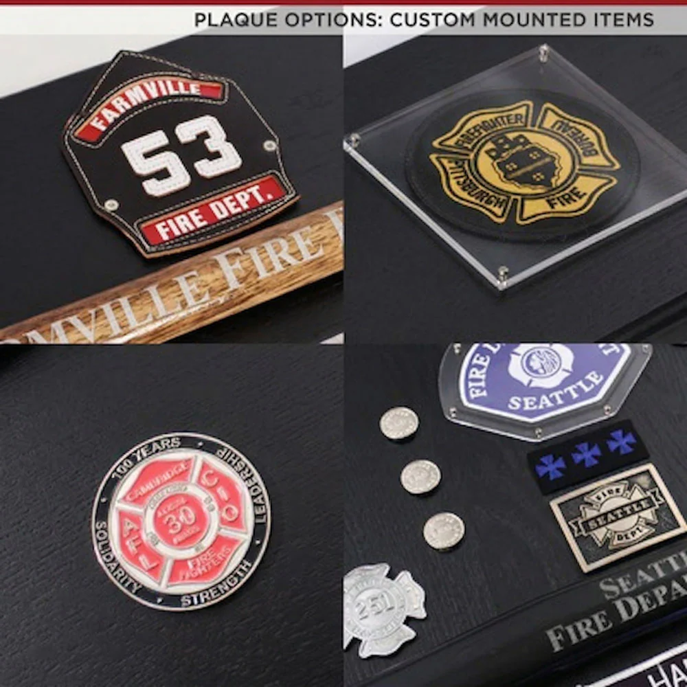 20" x 12" Black Firefighter Axe Award Plaque - Chrome - Image 11