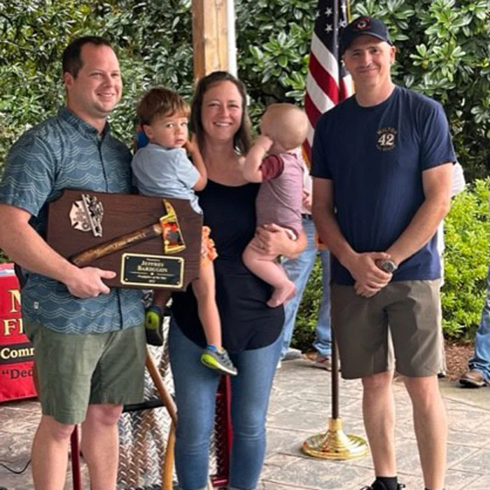 20" x 12" Walnut Firefighter Axe Award Plaque - Gold - Image 28