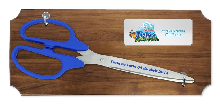 25" Ceremonial Ribbon Cutting Scissors Walnut Plaque - Image 4