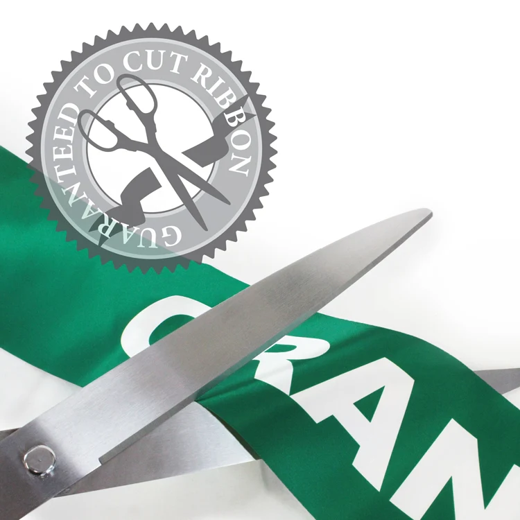 25" Green Ribbon Cutting Scissors with Silver Blades - Image 3