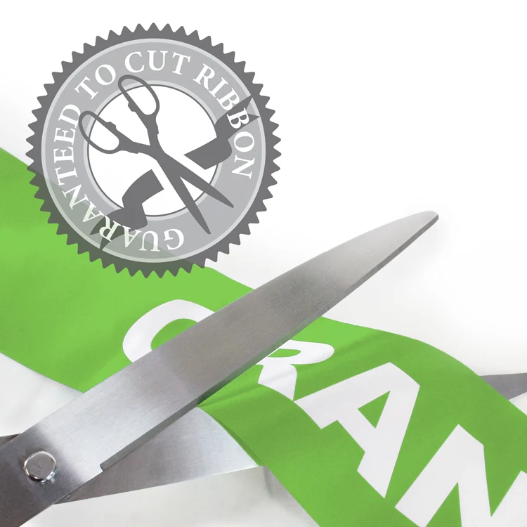 25" Lime Green Ribbon Cutting Scissors with Silver Blades - Image 3