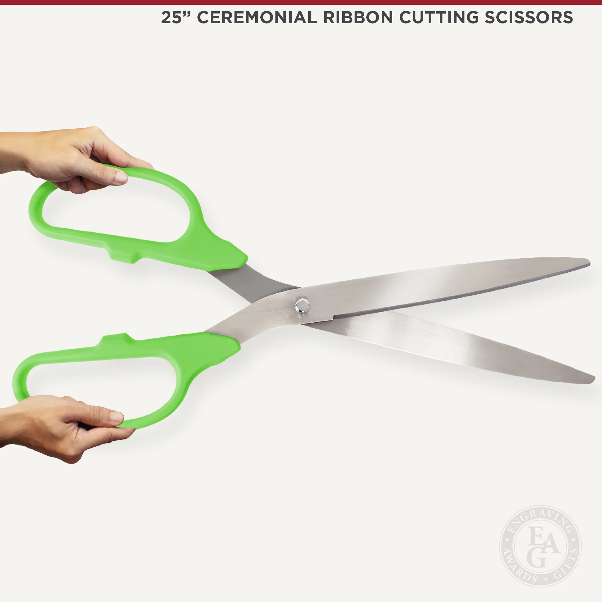 25" Lime Green Ribbon Cutting Scissors with Silver Blades - Image 6