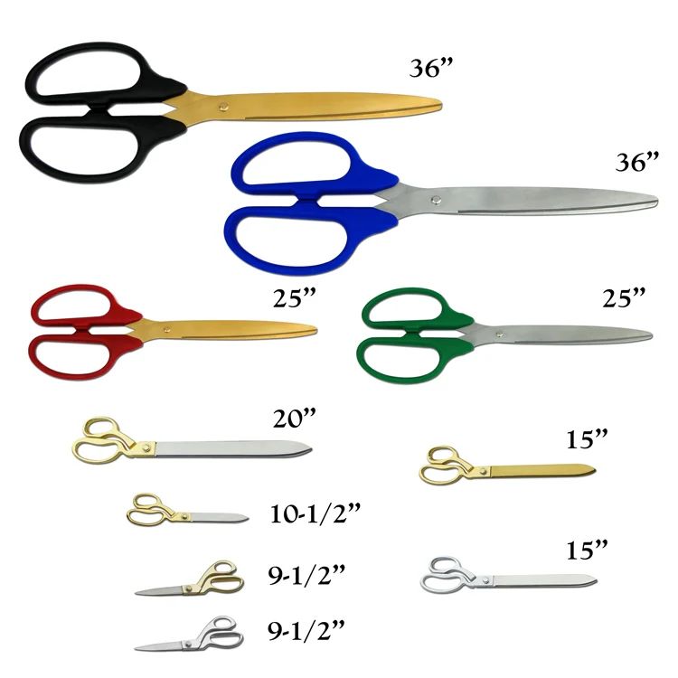 25" Lime Green Ribbon Cutting Scissors with Silver Blades - Image 7