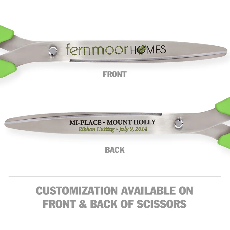 25" Lime Green Ribbon Cutting Scissors with Silver Blades - Image 8