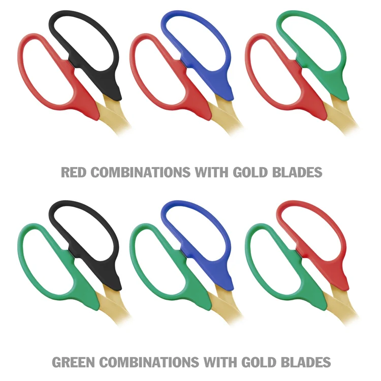 25" Two-Color Handle Ribbon Cutting Scissors with Gold Blades - Image 3