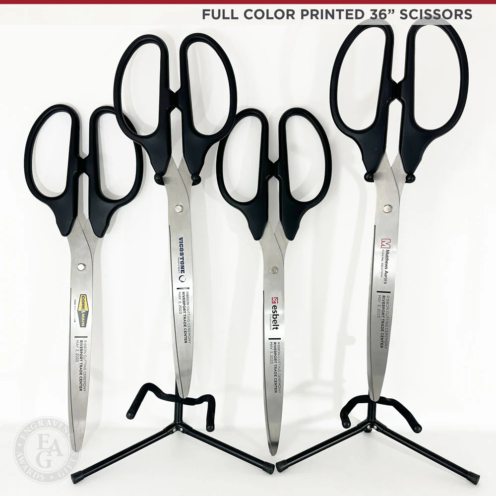36" Black Ribbon Cutting Scissors with Silver Blades - Image 16