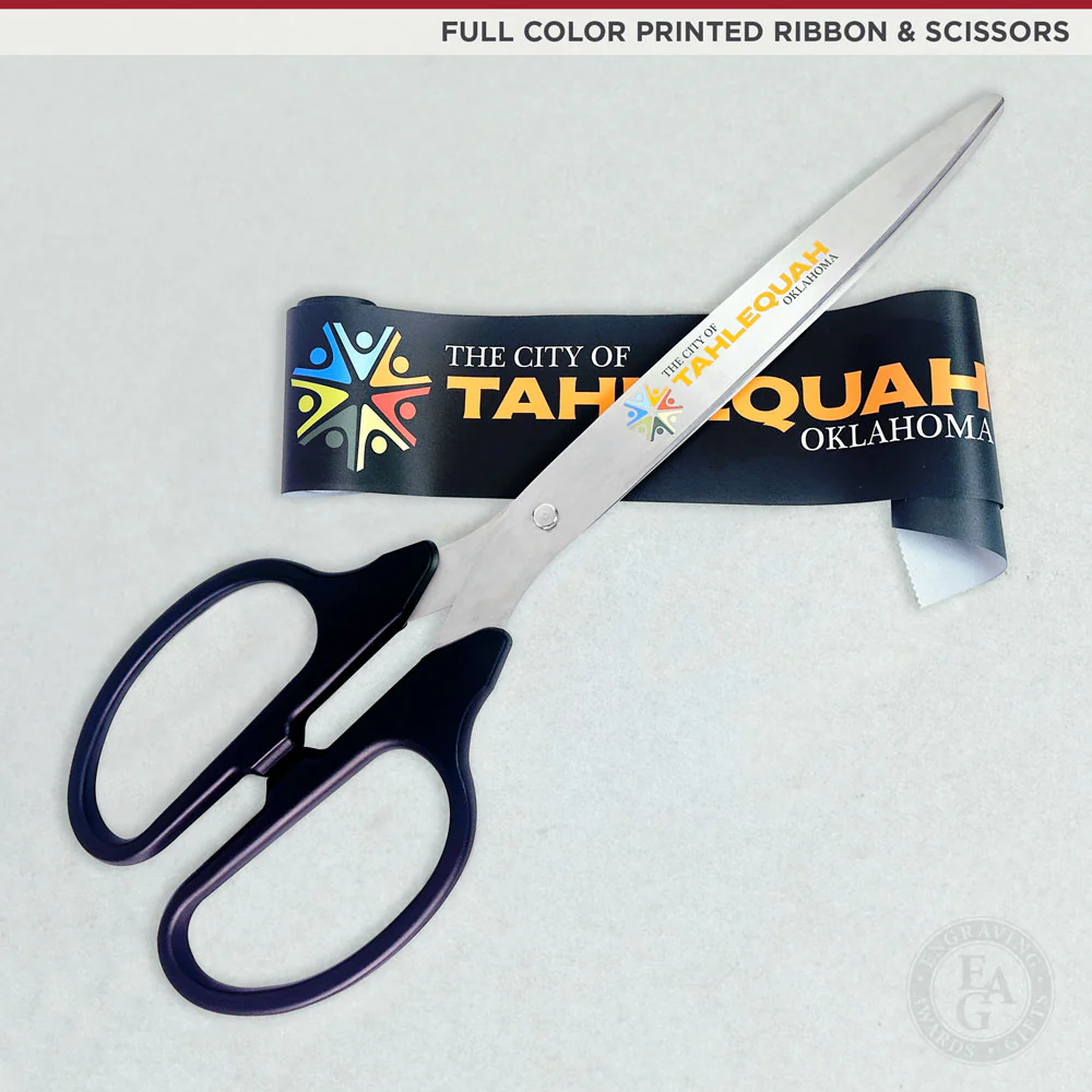 36" Black Ribbon Cutting Scissors with Silver Blades - Image 18
