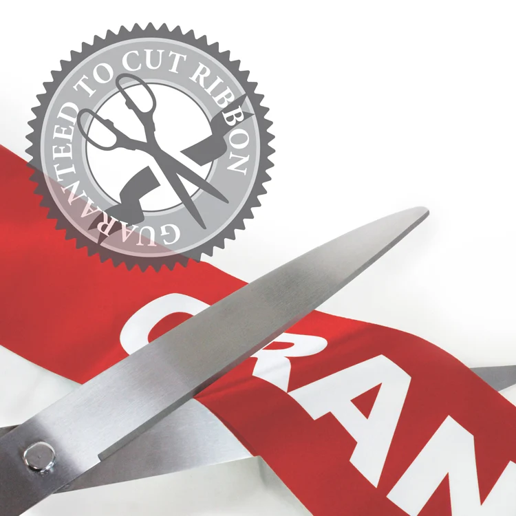 36" Black Ribbon Cutting Scissors with Silver Blades - Image 3