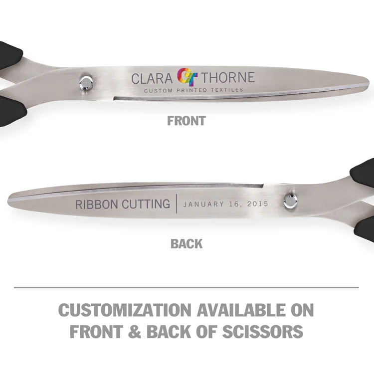 36" Black Ribbon Cutting Scissors with Silver Blades - Image 8