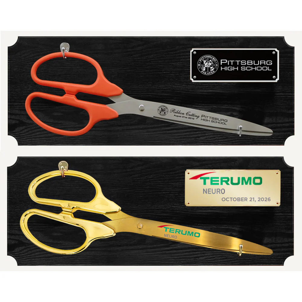36" Ceremonial Ribbon Cutting Scissors Black Plaque