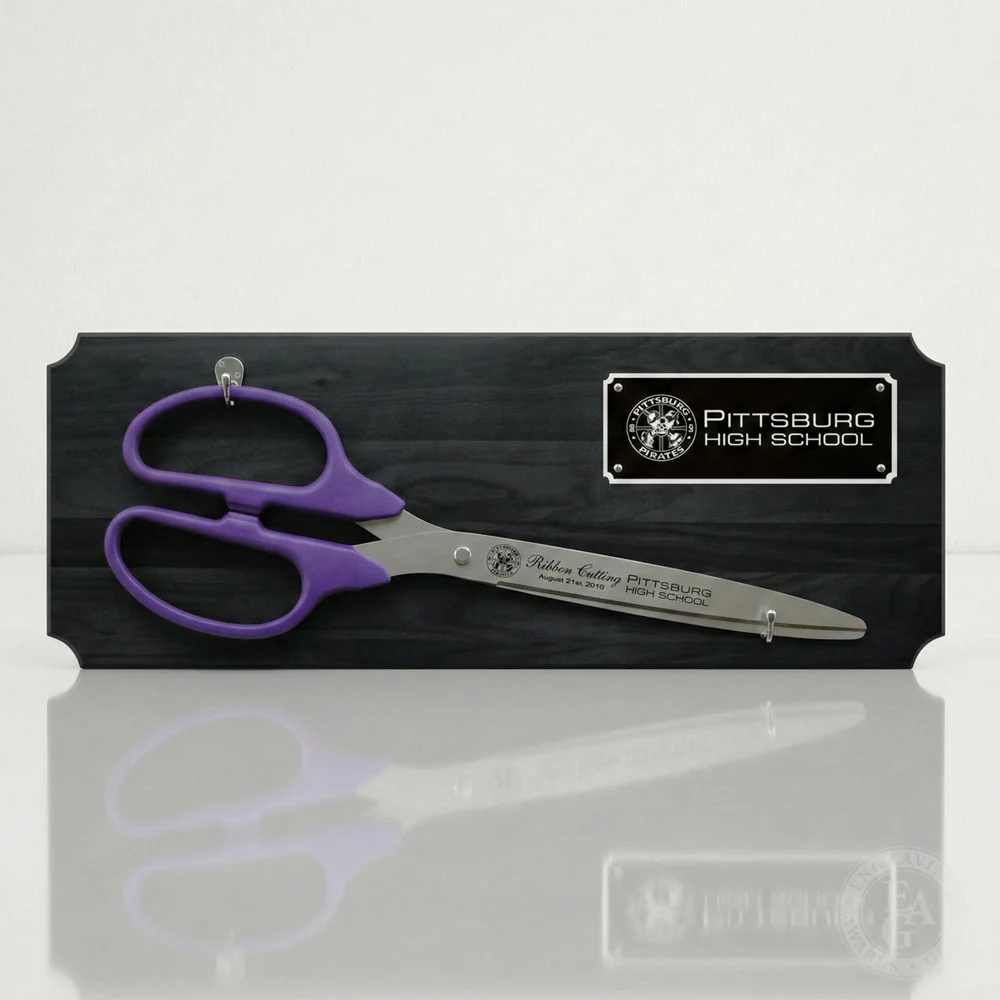36" Ceremonial Ribbon Cutting Scissors Black Plaque - Image 10