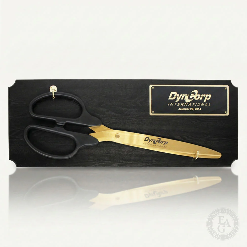 36" Ceremonial Ribbon Cutting Scissors Black Plaque - Image 4